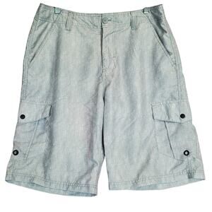 Carbon Men's Cargo Bermuda Shorts Size 34 Gray Lightweight Casual Beachy Utility
